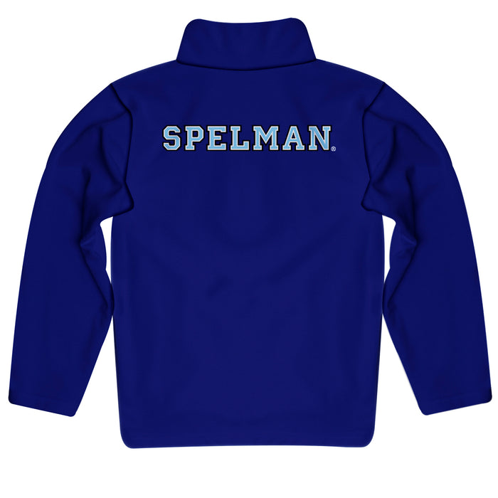 Spelman College Vive La Fete Game Day Solid Blue Quarter Zip Pullover Sleeves