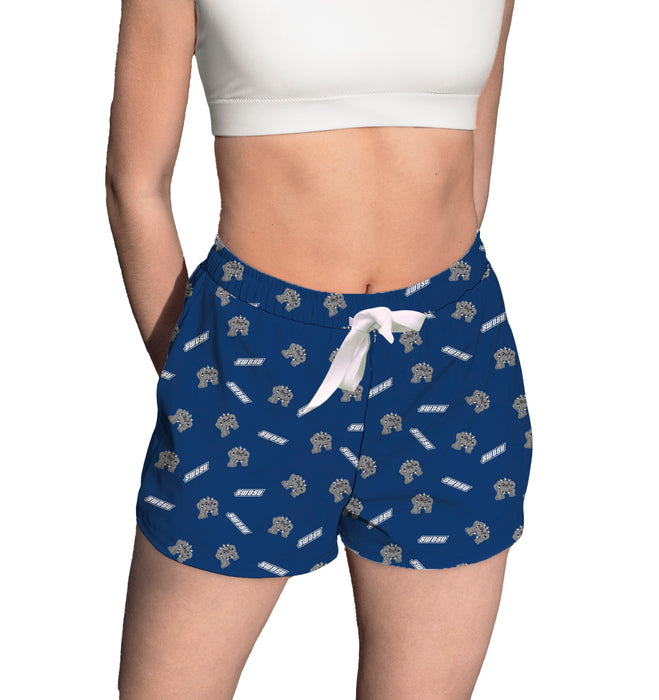 Southwestern Oklahoma State Bulldogs Vive La Fete Game Day All Over Logo Womens Lounge Shorts