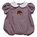 Texas State University Bobcats Embroidered Maroon Gingham Girls Baby Bubble Short Sleeve