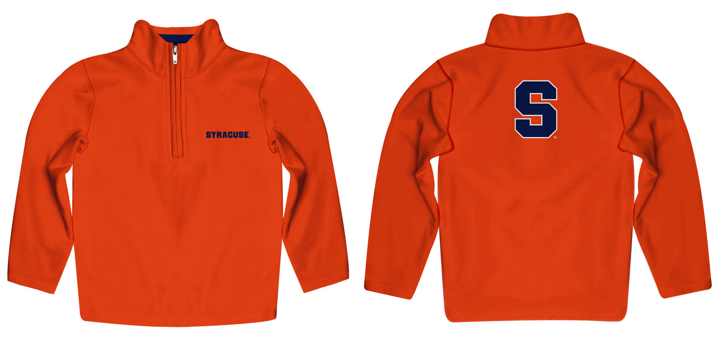 Syracuse Orange Vive La Fete Game Day Solid Orange Quarter Zip Pullover Sleeves