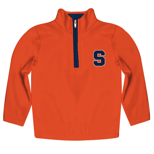 Syracuse Orange Hand Sketched Vive La Fete Impressions Artwork  Orange Quarter Zip Pullover V1