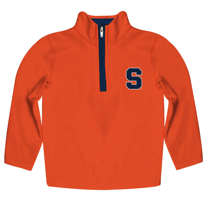 Syracuse Orange Hand Sketched Vive La Fete Impressions Artwork  Orange Quarter Zip Pullover V1