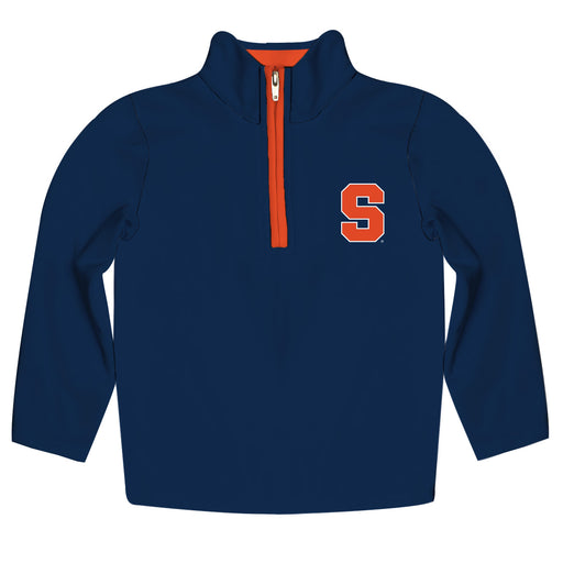 Syracuse Orange Hand Sketched Vive La Fete Impressions Artwork  Blue Quarter Zip Pullover V1