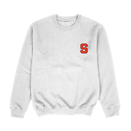 Syracuse Orange Hand Sketched Vive La Fete Impressions Artwork Womens  White Crewneck Sweatshirt