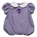 Tarleton State University Embroidered Purple Gingham Baby Bubble Short Sleeve