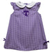 Tarleton State University Embroidered Purple Gingham A Line Dress