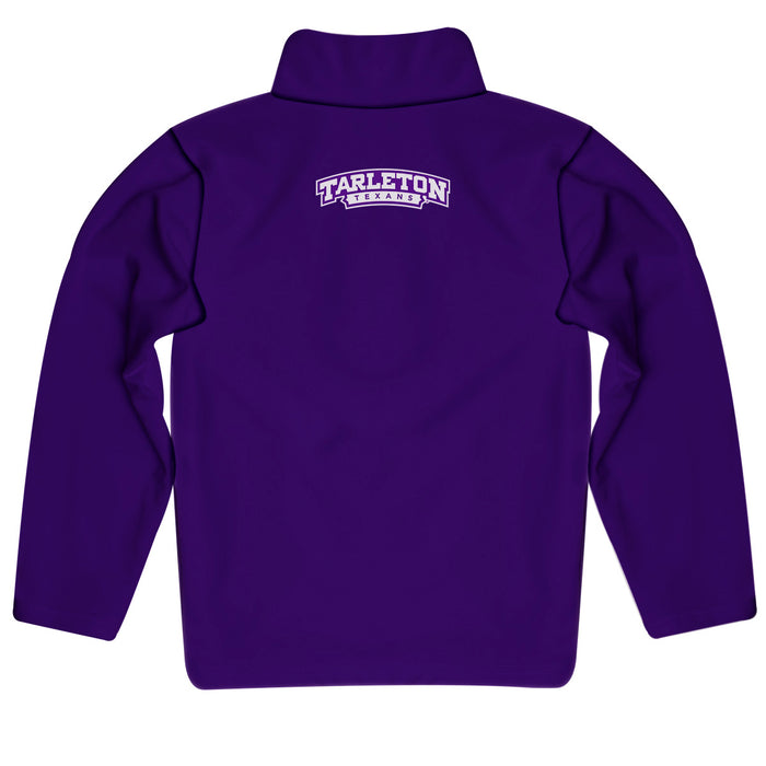 Tarleton State University Vive La Fete Game Day Solid Purple Quarter Zip Pullover Sleeves