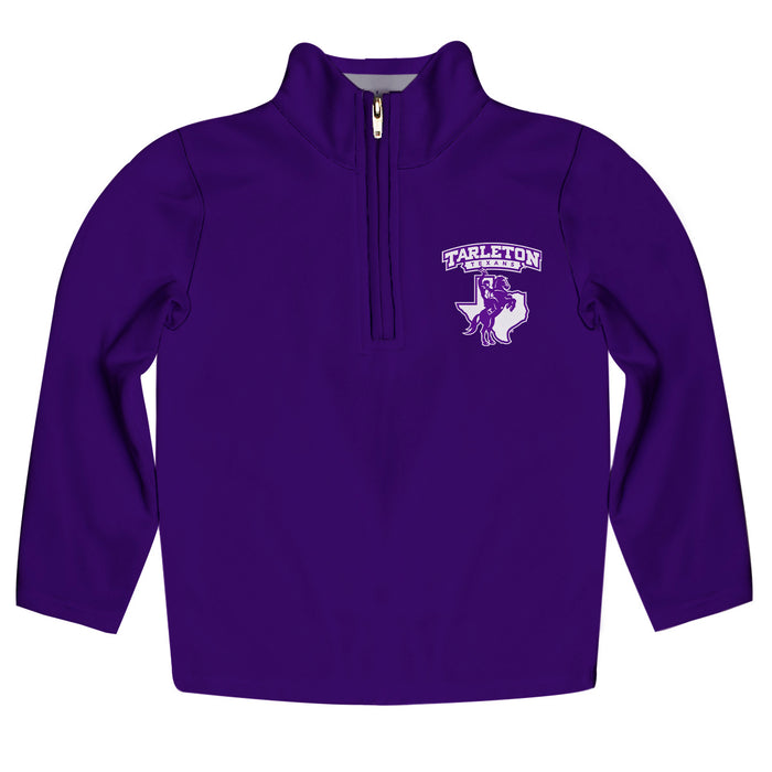 Tarleton State University Vive La Fete Game Day Solid Purple Quarter Zip Pullover Sleeves