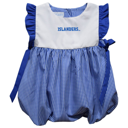 Texas A&M Corpus Christi Islanders TAMU-CC Embroidered Royal Gingham Girls Bubble