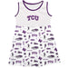 TCU Horned Frogs Sleeveless Tank Dress Girls White Repeat Print Hand Sketched Vive La Fete Impressions