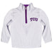 TCU Horned Frogs Hand Sketched Vive La Fete Impressions Artwork  White Quarter Zip Pullover V1