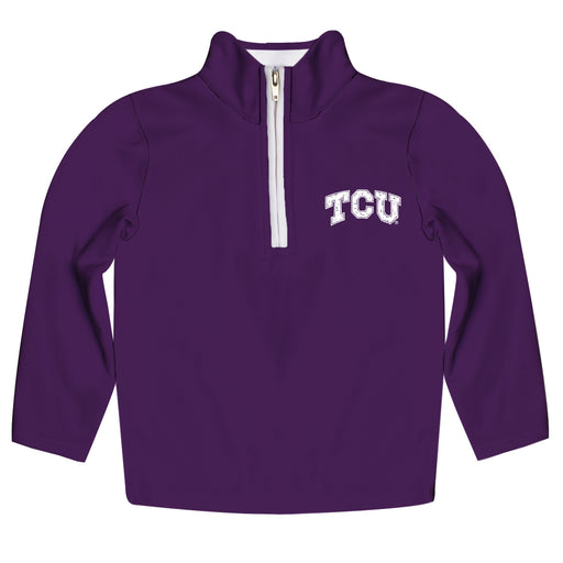 TCU Horned Frogs Hand Sketched Vive La Fete Impressions Artwork  Purple Quarter Zip Pullover V1