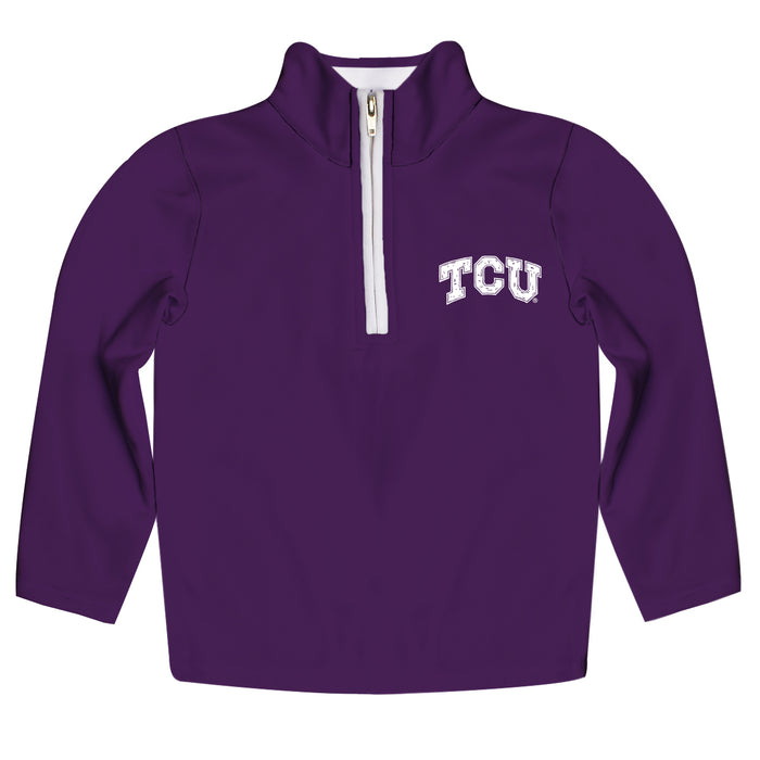 TCU Horned Frogs Hand Sketched Vive La Fete Impressions Artwork  Purple Quarter Zip Pullover V1