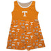 Tennessee Vols Sleeveless Tank Dress Girls Orange Logo and Repeat Print Vive La Fete Impressions Artwork