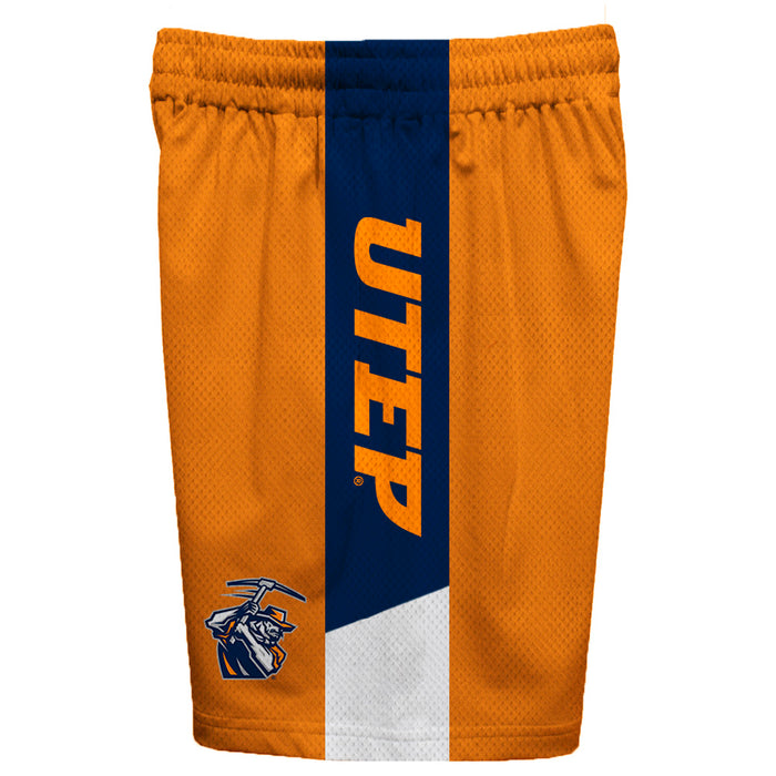 Texas at El Paso Miners Vive La Fete Game Day Orange Stripes Boys Solid Blue Athletic Mesh Short - Vive La Fête - Online Apparel Store