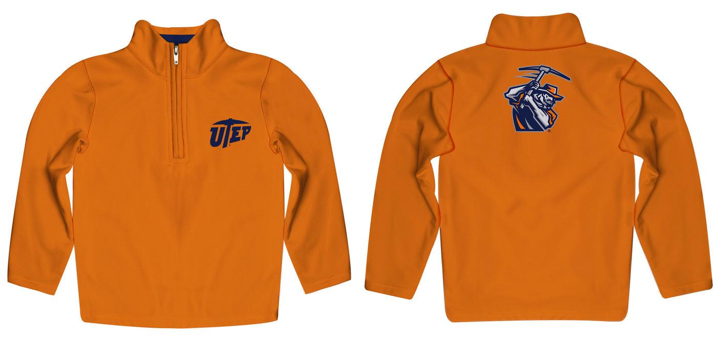 Texas at El Paso Miners Vive La Fete Game Day Solid Orange Quarter Zip Pullover Sleeves