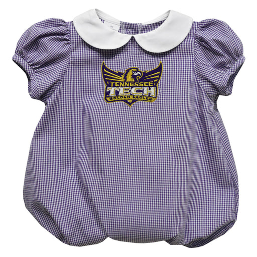 Tennessee Tech Golden Eagles TTU Embroidered Purple Gingham Baby Bubble Short Sleeve