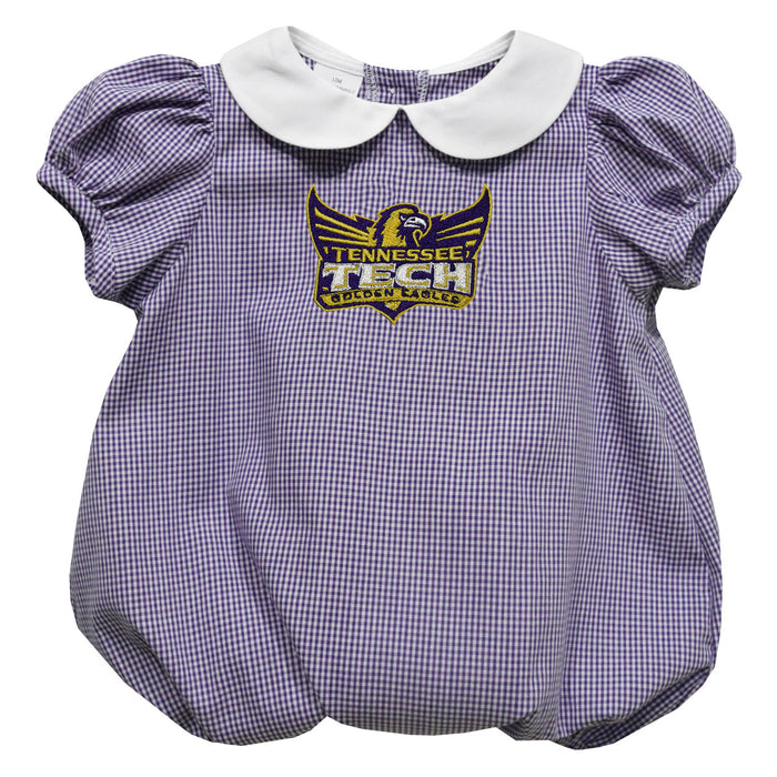 Tennessee Tech Golden Eagles TTU Embroidered Purple Gingham Baby Bubble Short Sleeve