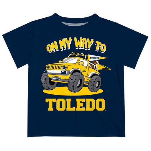 University of Toledo Rockets  Vive La Fete Monster Truck Boys Game Day Blue Short Sleeve Tee