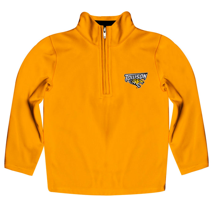 Towson Tigers Vive La Fete Logo and Mascot Name Womens Gold Quarter Zip Pullover