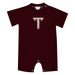 Troy Trojans Embroidered Maroon Knit Short Sleeve Boys Romper