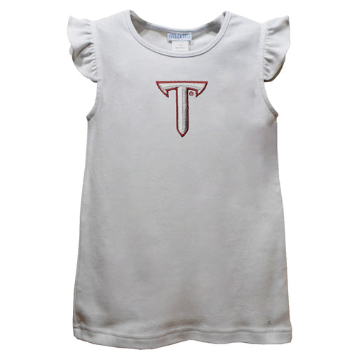 Troy Trojans Embroidered White Knit Angel Sleeve