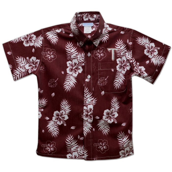 Troy Trojans Maroon Hawaiian Short Sleeve Button Down Shirt