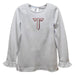 Troy Trojans Embroidered White Knit Long Sleeve Girls Blouse