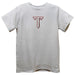 Troy Trojans Embroidered White Knit Short Sleeve Boys Tee Shirt