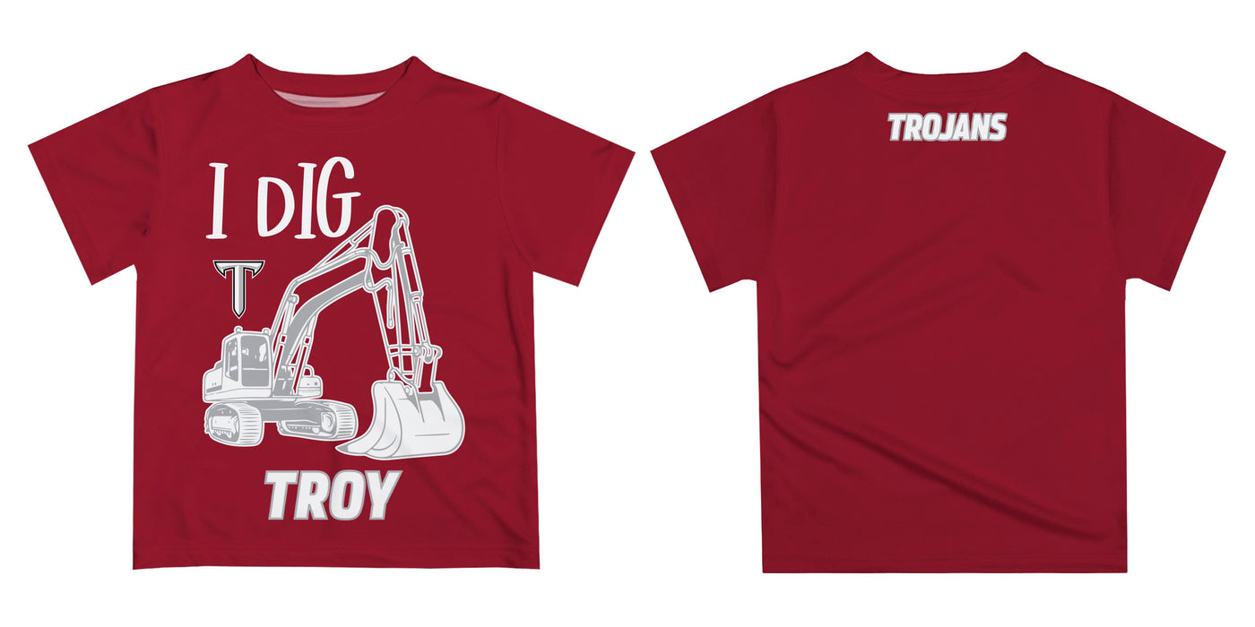 Troy Trojans Vive La Fete Excavator Boys Game Day Maroon Short Sleeve Tee - Vive La Fête - Online Apparel Store