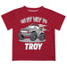 Troy Trojans  Vive La Fete Monster Truck Boys Game Day Maroon Short Sleeve Tee