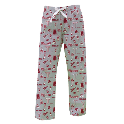 Troy Trojans Repeat Print Hand Sketched Vive La Fete Impressions Artwork Womens  Gray  Lounge Pants