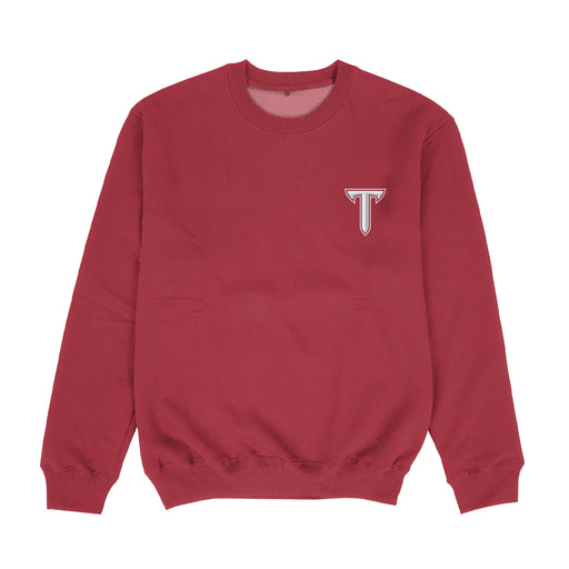 Troy Trojans Hand Sketched Vive La Fete Impressions Artwork Womens  Maroon Crewneck Sweatshirt