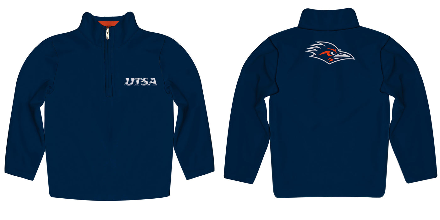 Texas at San Antonio Roadrunners Vive La Fete Game Day Solid Blue Quarter Zip Pullover Sleeves