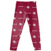 Texas Southern Tigers Vive La Fete Girls Game Day All Over Two Logos Elastic Waist Classic Play Maroon Leggings Tights