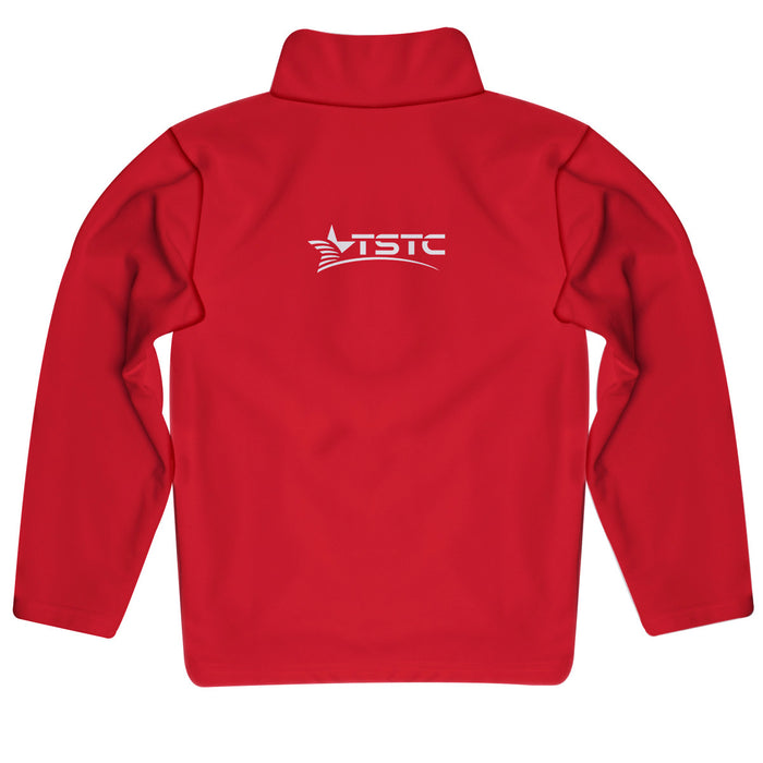 Texas State Technical College Vive La Fete Game Day Solid Red Quarter Zip Pullover Sleeves