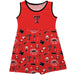 Texas Tech Red Raiders Sleeveless Tank Dress Girls Red Repeat Print Hand Sketched Vive La Fete Impressions