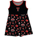 Texas Tech Red Raiders Sleeveless Tank Dress Girls Black Repeat Print Hand Sketched Vive La Fete Impressions