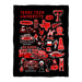 Texas Tech Red Raiders Black Hand Sketched Vive La Fete Impressions Artwork Plush Soft Minky Blanket 36 x 48