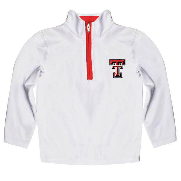 Texas Tech Red Raiders Hand Sketched Vive La Fete Impressions Artwork  White Quarter Zip Pullover V1