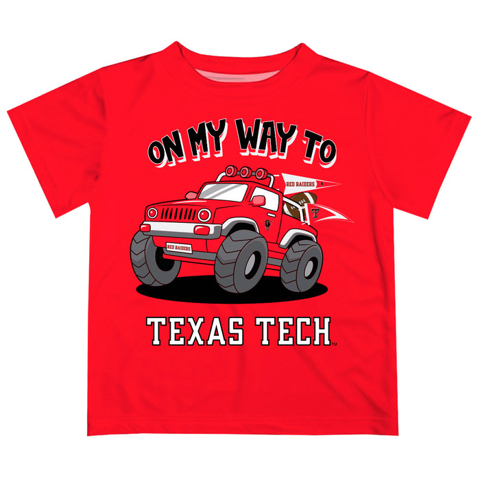 Texas Tech Red Raiders  Vive La Fete Monster Truck Boys Game Day Red Short Sleeve Tee