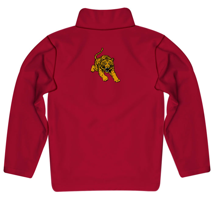 Tuskegee University Golden Tigers Vive La Fete Game Day Solid Crimson Quarter Zip Pullover Sleeves