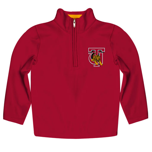 Tuskegee University Golden Tigers Vive La Fete Game Day Solid Crimson Quarter Zip Pullover Sleeves