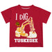 Tuskegee University Golden Tigers Vive La Fete Excavator Boys Game Day Crimson Short Sleeve Tee