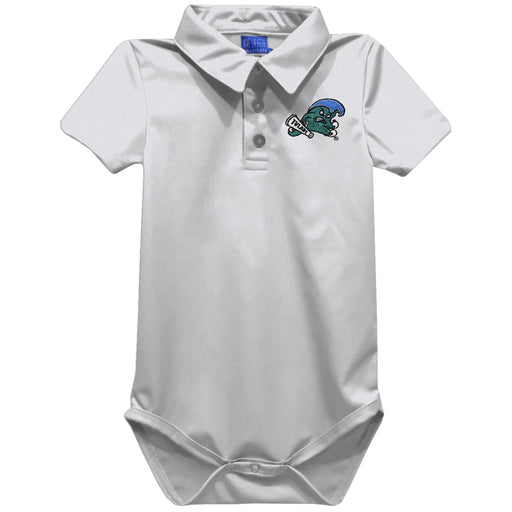 Tulane Green Wave Embroidered White Solid Knit Boys Polo Bodysuit