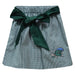 Tulane Green Wave Embroidered Hunter Green Gingham Girls Skirt With Sash