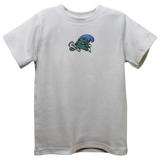 Tulane Green Wave Embroidered White Knit Short Sleeve Boys Tee Shirt