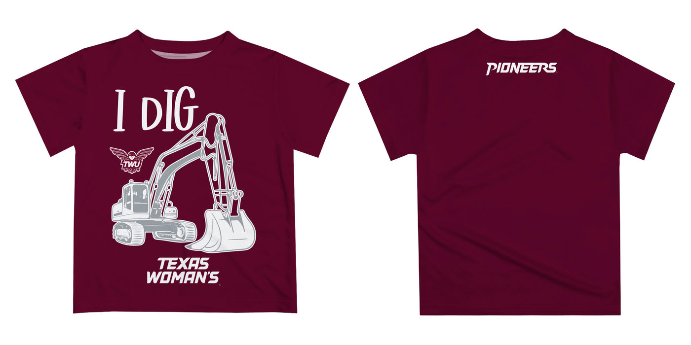 Texas Womans University Pioneers Vive La Fete Excavator Boys Game Day Maroon Short Sleeve Tee - Vive La Fête - Online Apparel Store