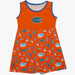 Florida Gators Sleeveless Tank Dress Girls Orange Repeat Print Hand Sketched Vive La Fete Impressions