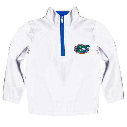 Florida Gators Hand Sketched Vive La Fete Impressions Artwork  White Quarter Zip Pullover V1